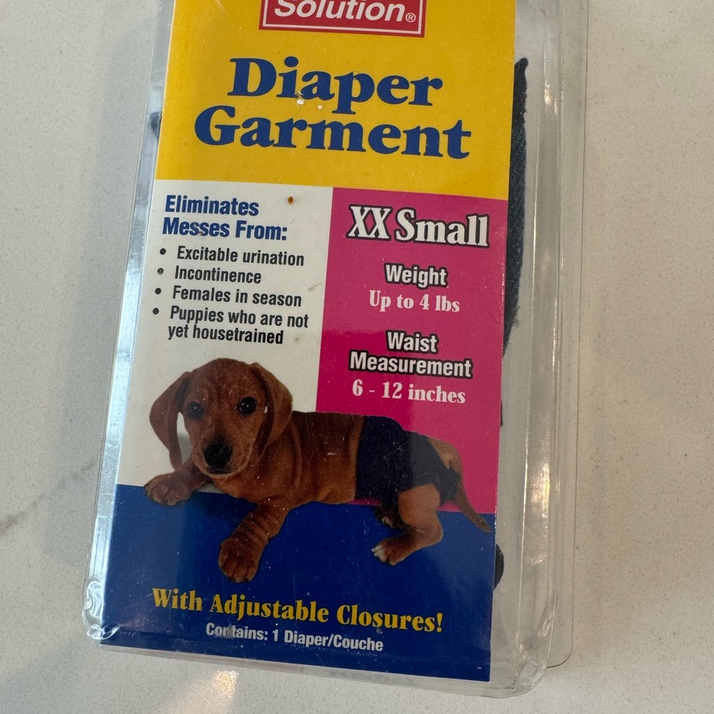 Black Diaper Garment for Dogs